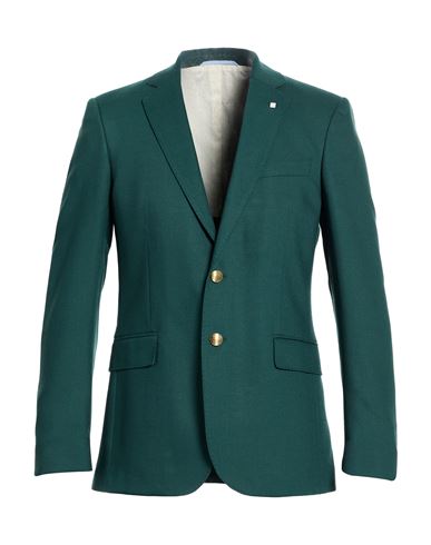 Man Blazer Dark green Size 42 Wool, Polyester, Elastane