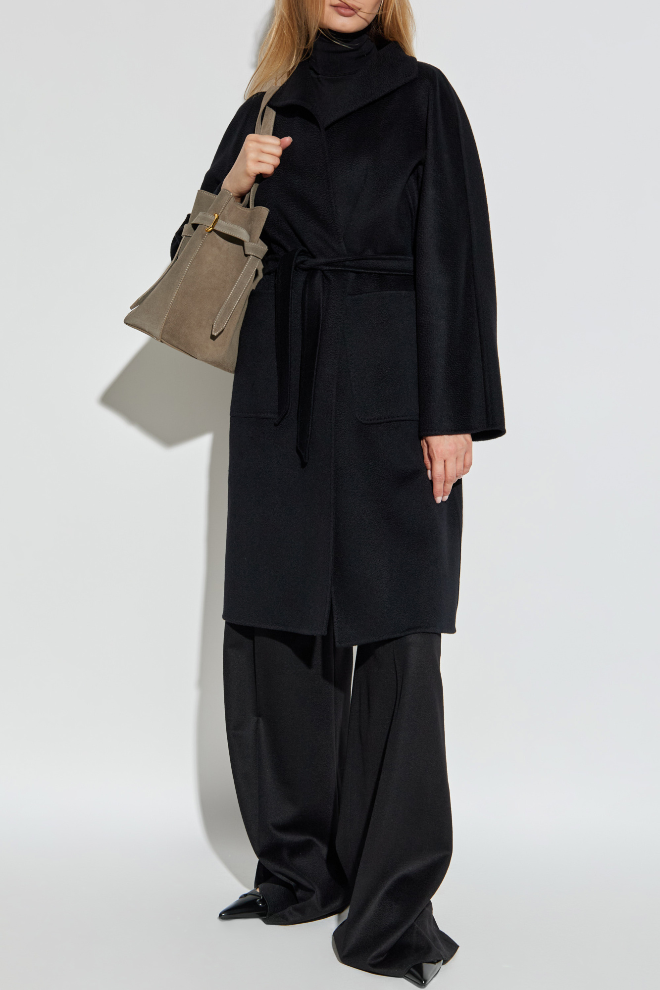 Cashmere Coat `Lilia`, Women's, Black