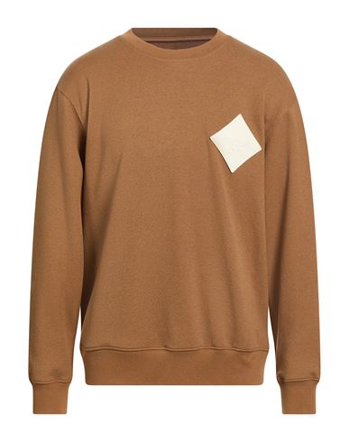 Man Sweatshirt Brown Size M Polyester, Cotton, Polyamide