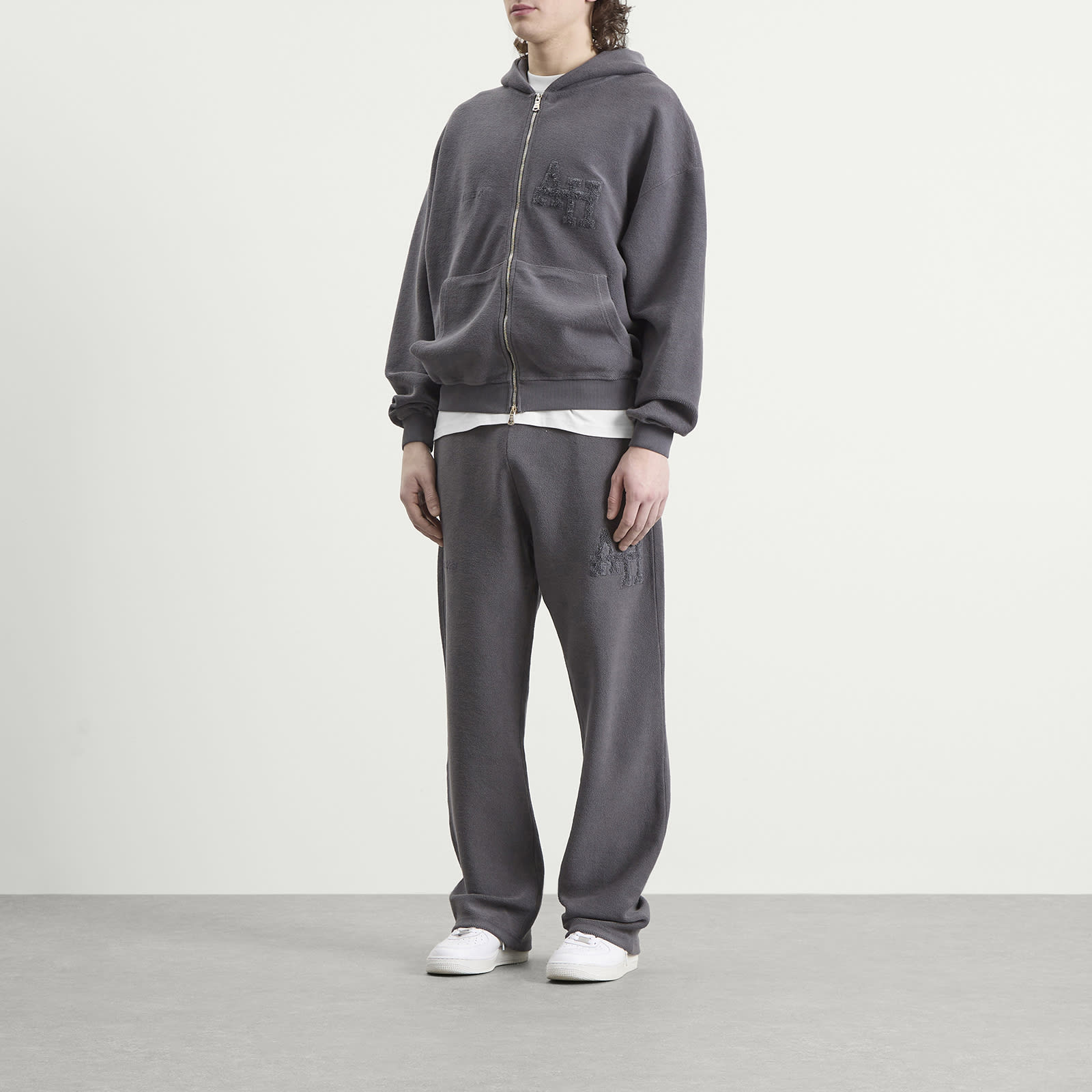 Men's Inside Out College Zip Hoodie Washed Black