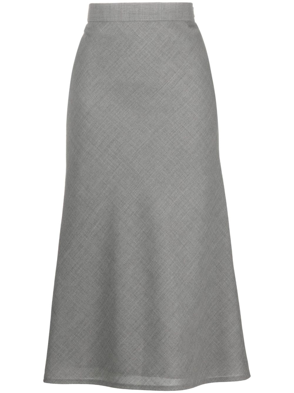 2-ply Fresco midi skirt - Grey