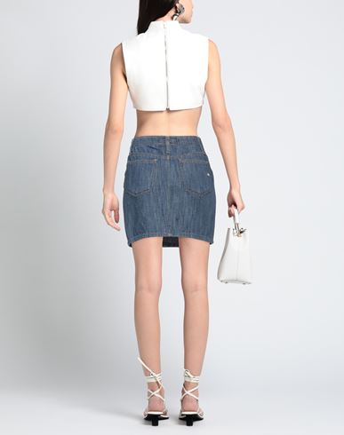 Woman Denim skirt Blue Size 27 Cotton, Elastane