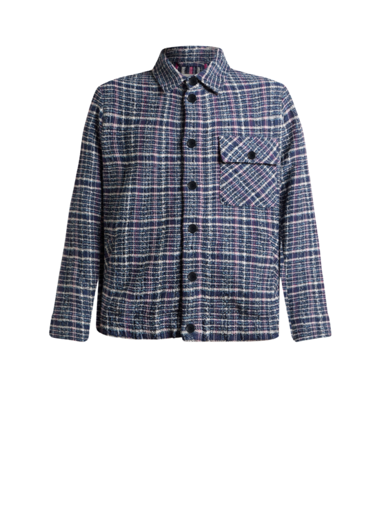Knit Cotton-blend Jacquard Jacket With Maxi Check Motif