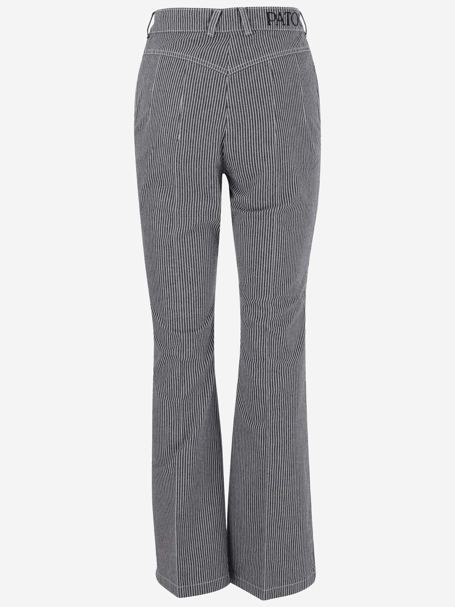 Cotton Denim Flare Pants