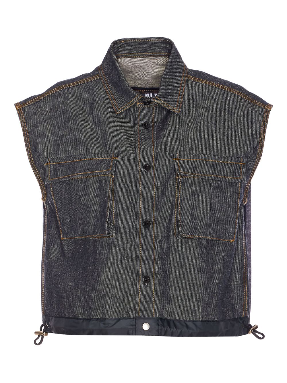 Collared Pleated Sleeveless Shirt