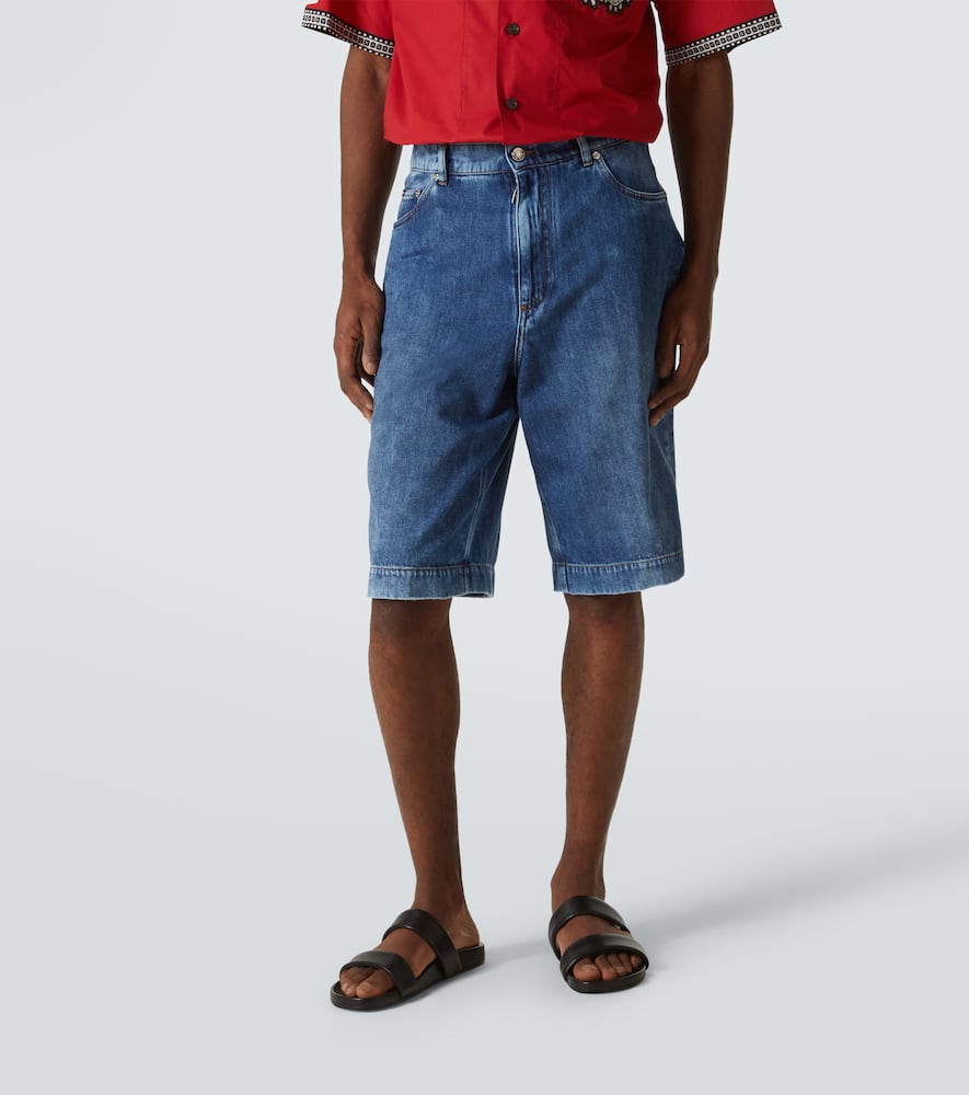 Logo denim Bermuda shorts