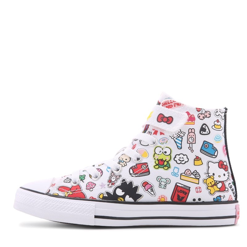 Kids' Chuck Taylor All Star 1v High Top Sneaker Little Kid Shoes (White/Hello Kitty)