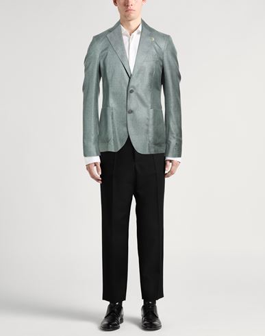 Man Blazer Deep teal Size 44 Silk