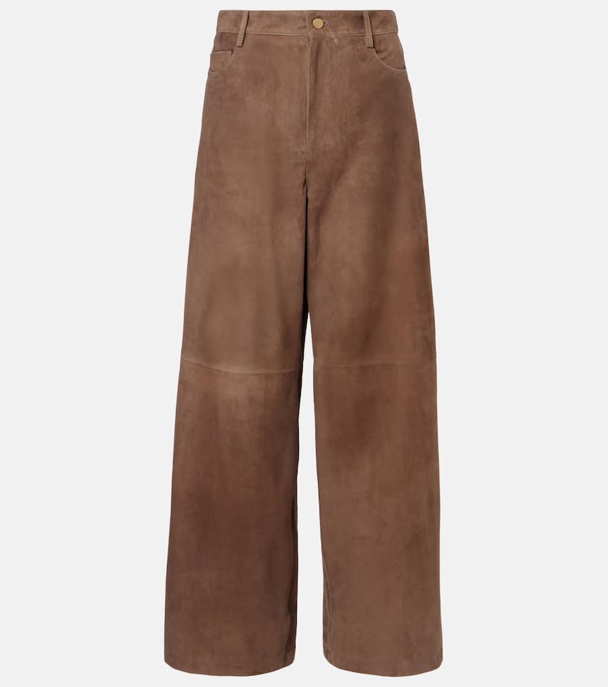 Fulmine suede wide-leg pants