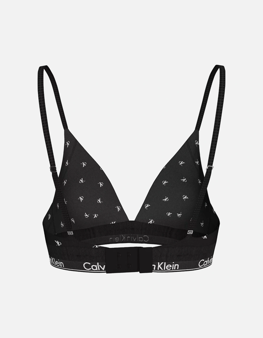 Calvin Klein Women's Women Diamond Logo Print Lightly Lined Triangle Bra, Black