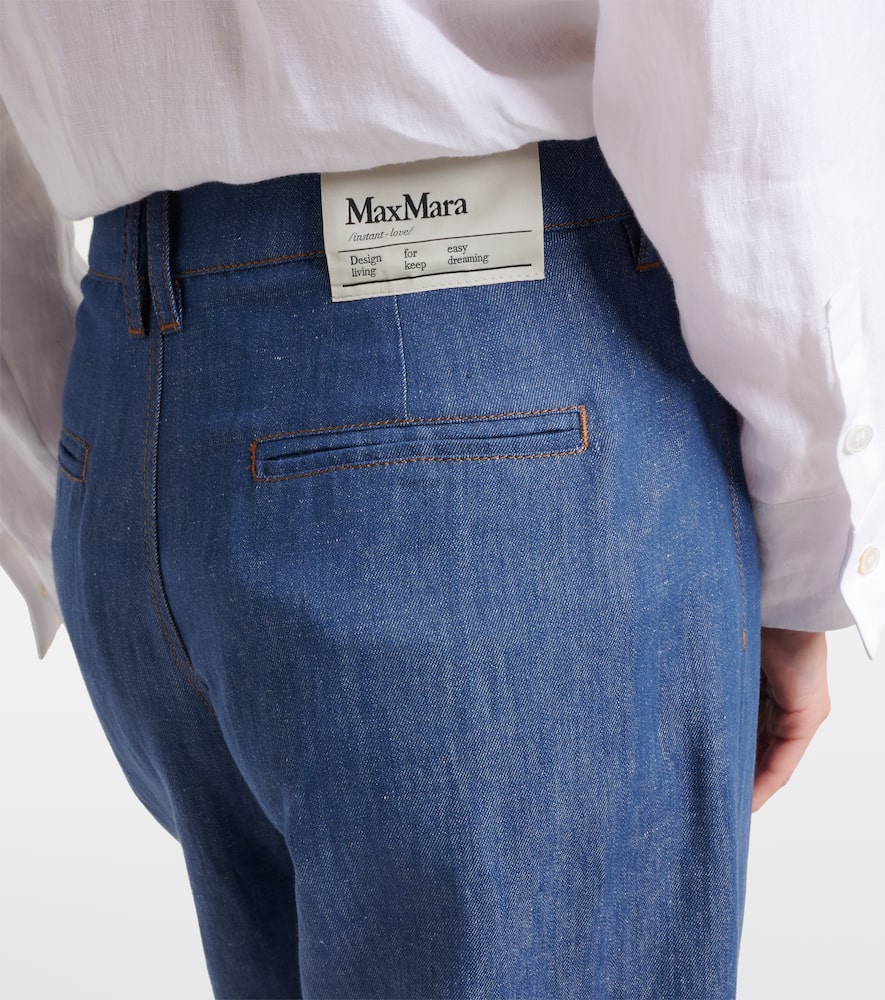 Dante cotton and linen twill wide-leg pants