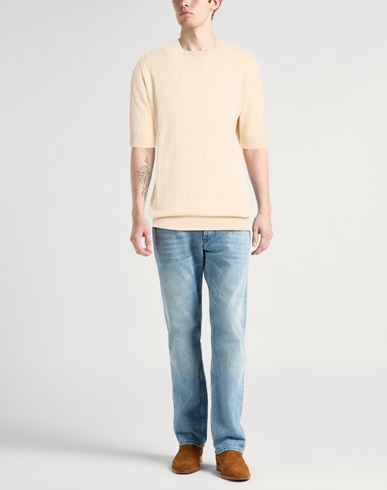Man Sweater Beige Size M Linen, Cotton