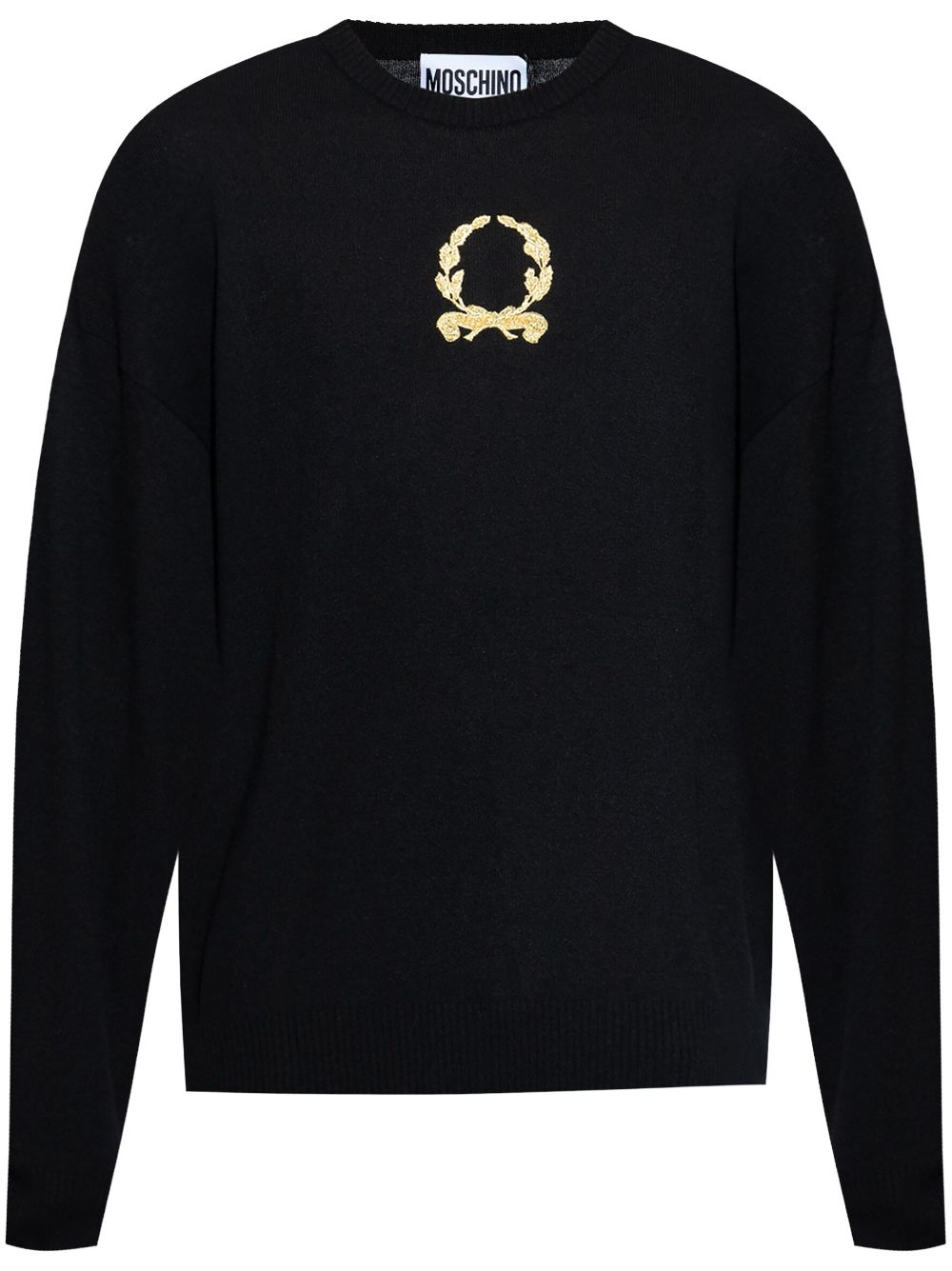 Logo-embroidered jumper - Black