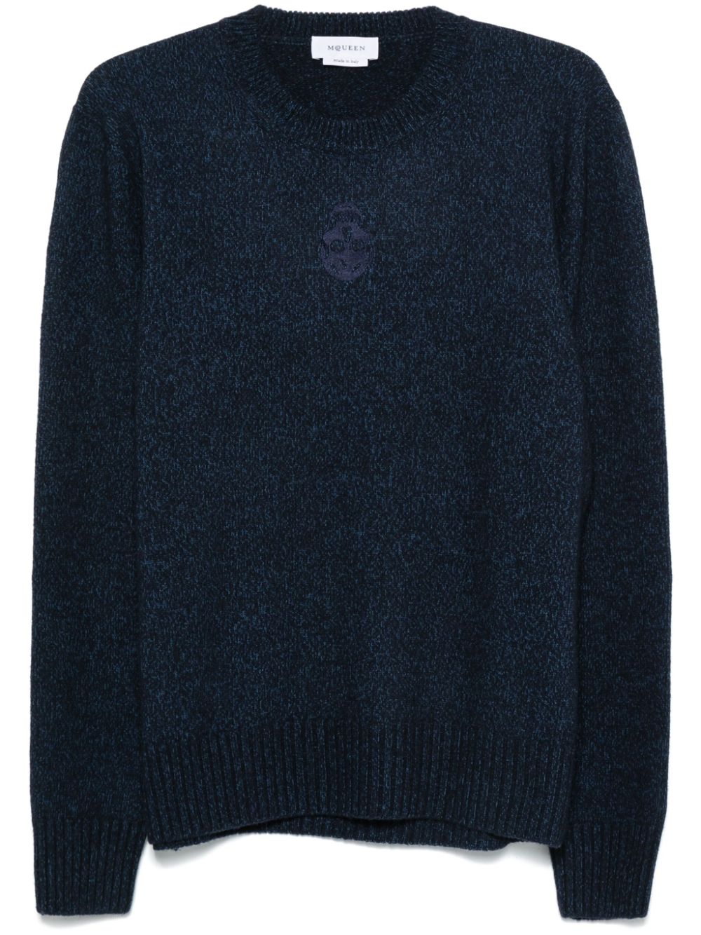 Skull-embroidered sweater - Blue