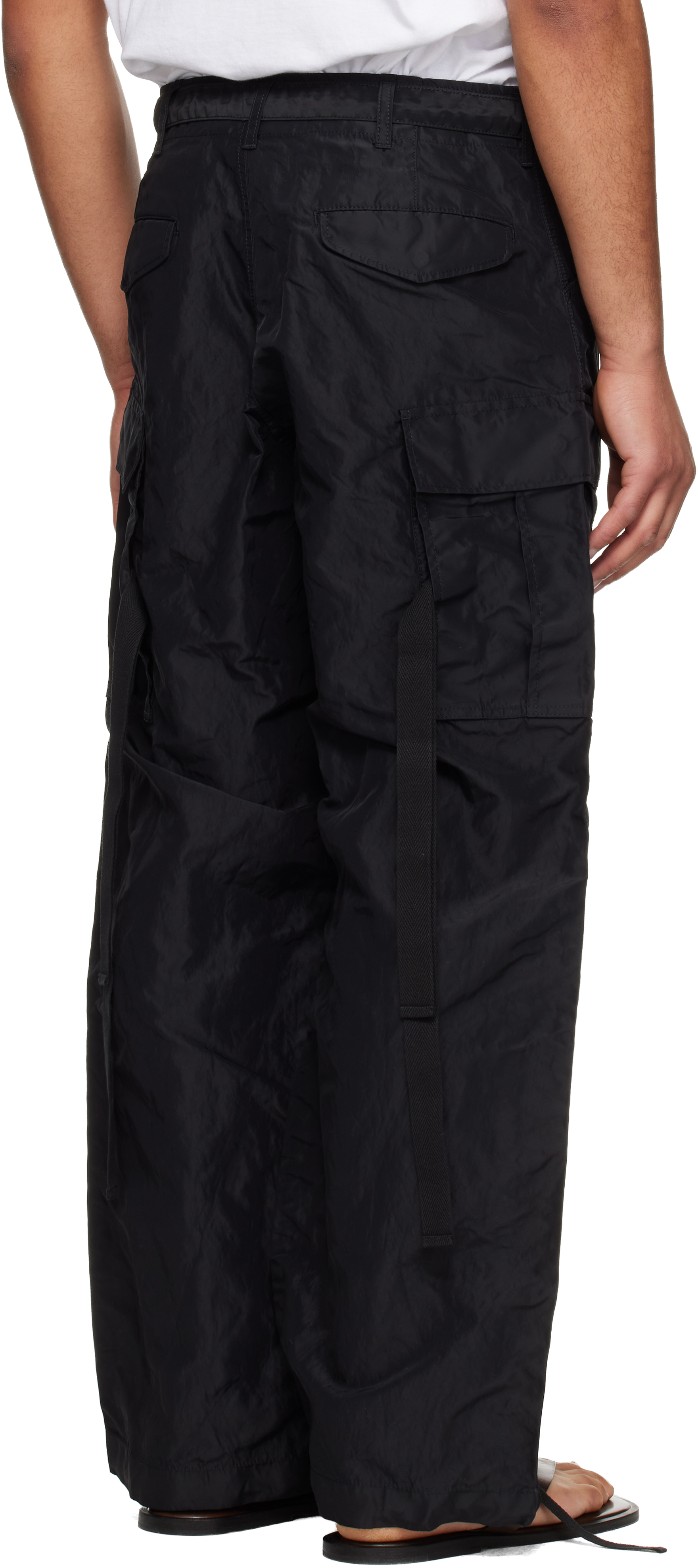 Khaki Treated Nylon Twill Cargo Pants