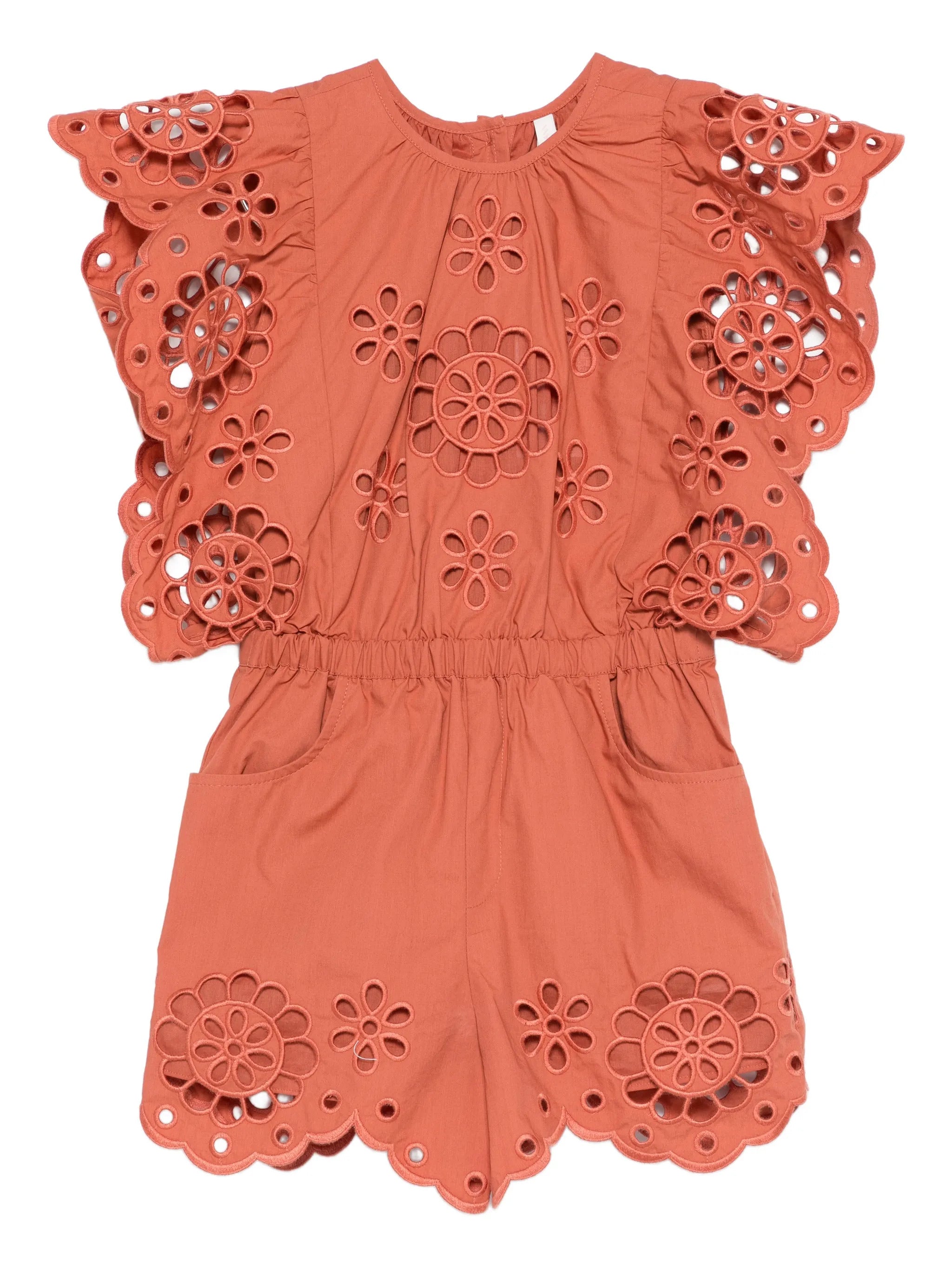 Mini Elegant Scalloped Trim Dress with Pockets