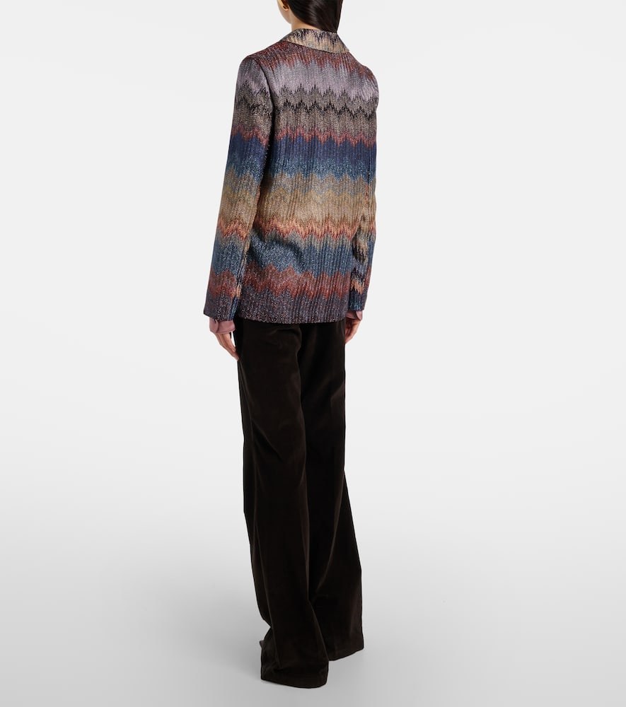 Zigzag lamé blazer