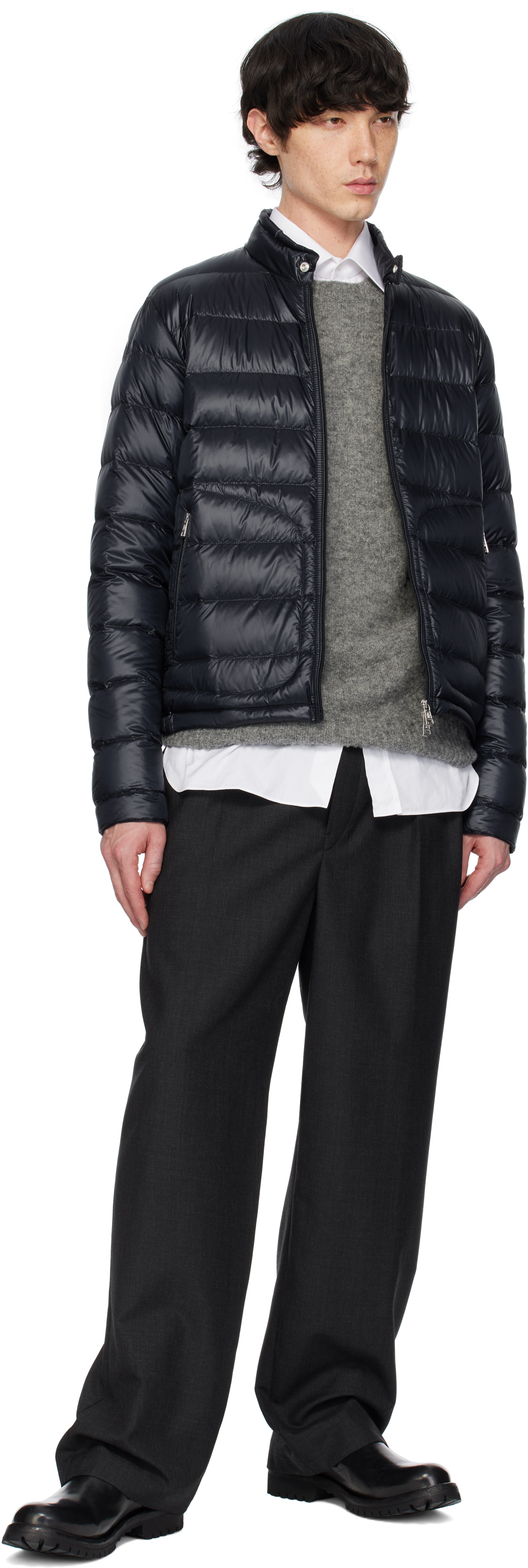 Moncler Navy Acorus Short Down Jacket