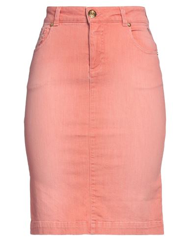 Woman Denim skirt Salmon pink Size 4 Cotton, Elastane