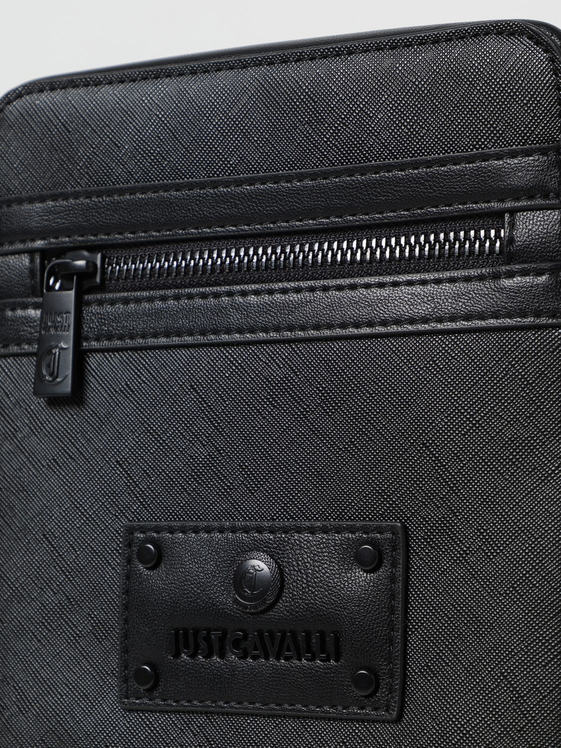 Logo-plaque messenger bag - Black