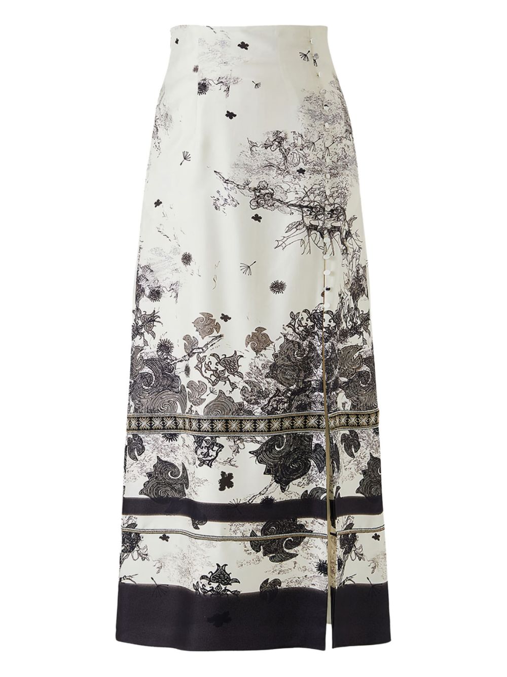 HUI MILANO graphic-print skirt - White