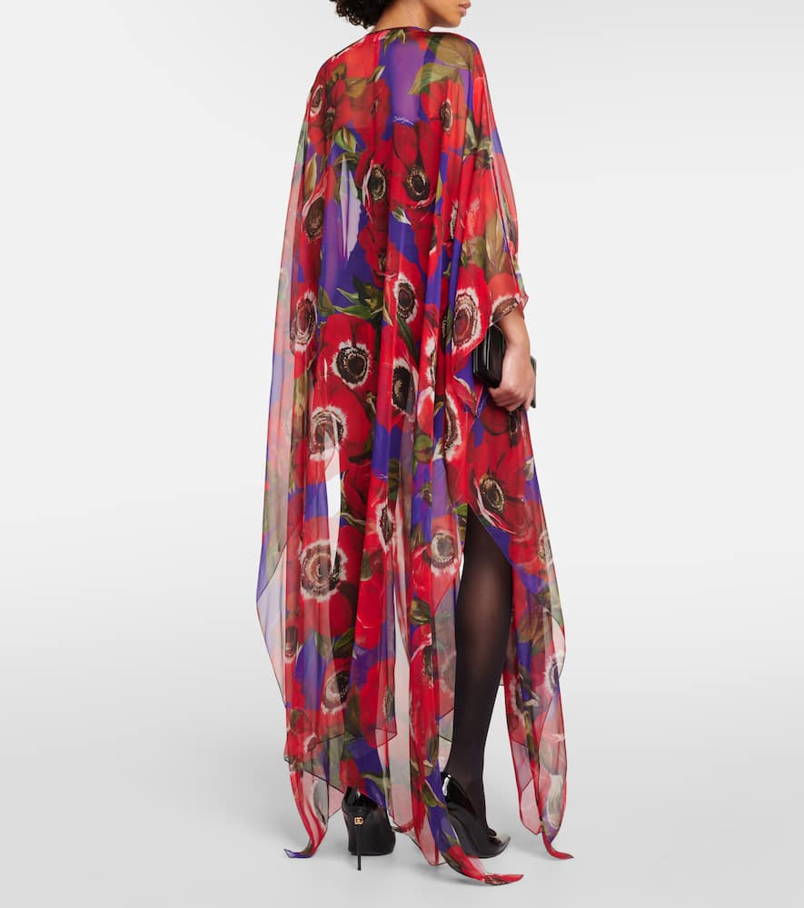 Anemone silk chiffon kaftan