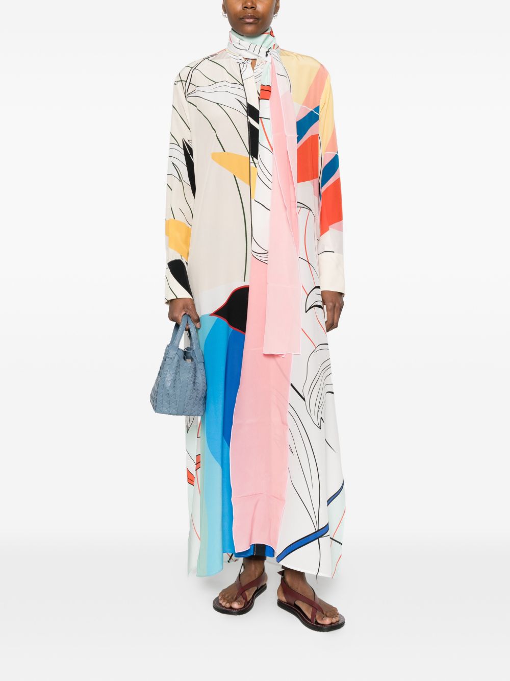 Printed silk dress