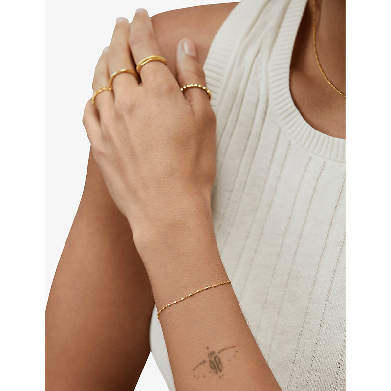 Womens Yellow Gold Station 18ct Yellow Gold-plated Vermeil Sterling-silver Chain Bracelet 