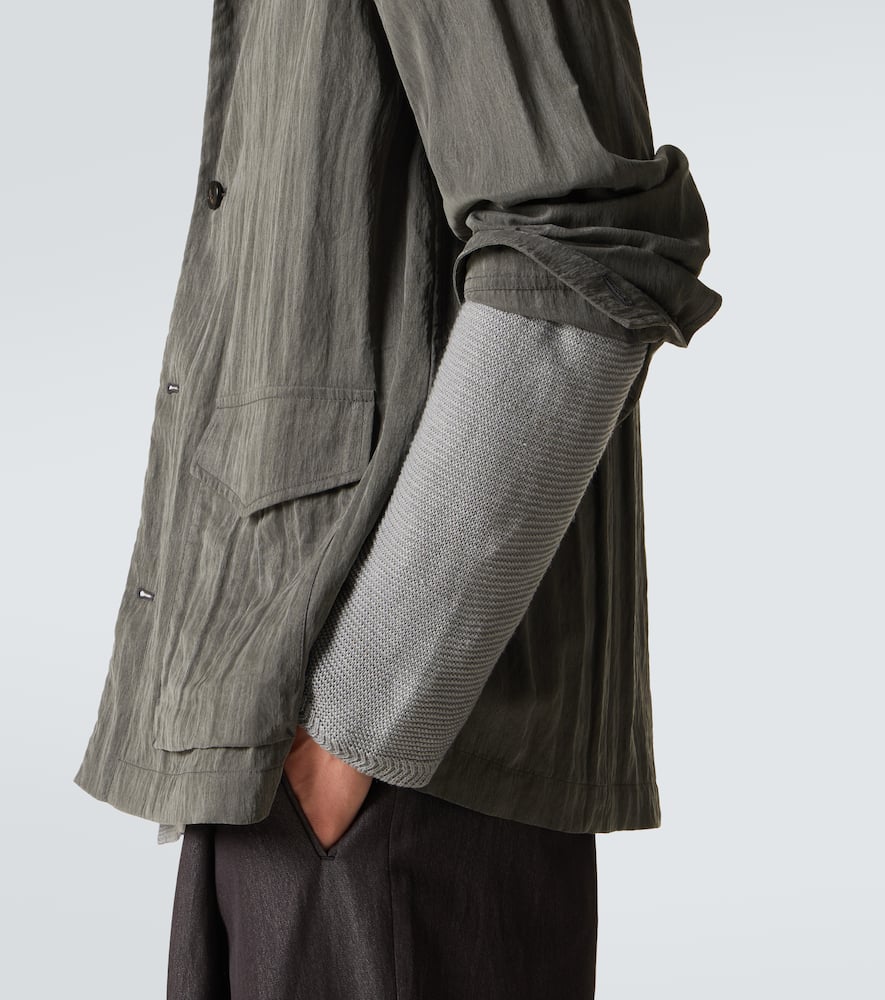 Pleated canvas overshirt