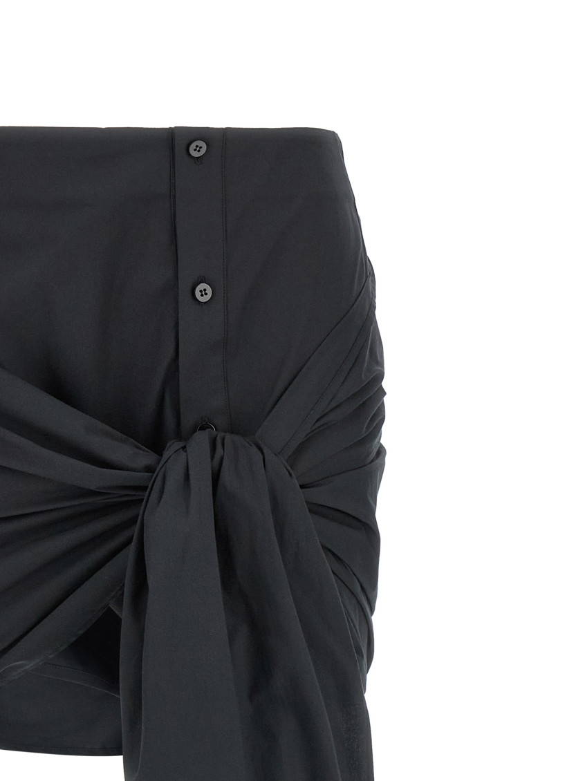 The Attico - bow skirt asymmetric hem button detai