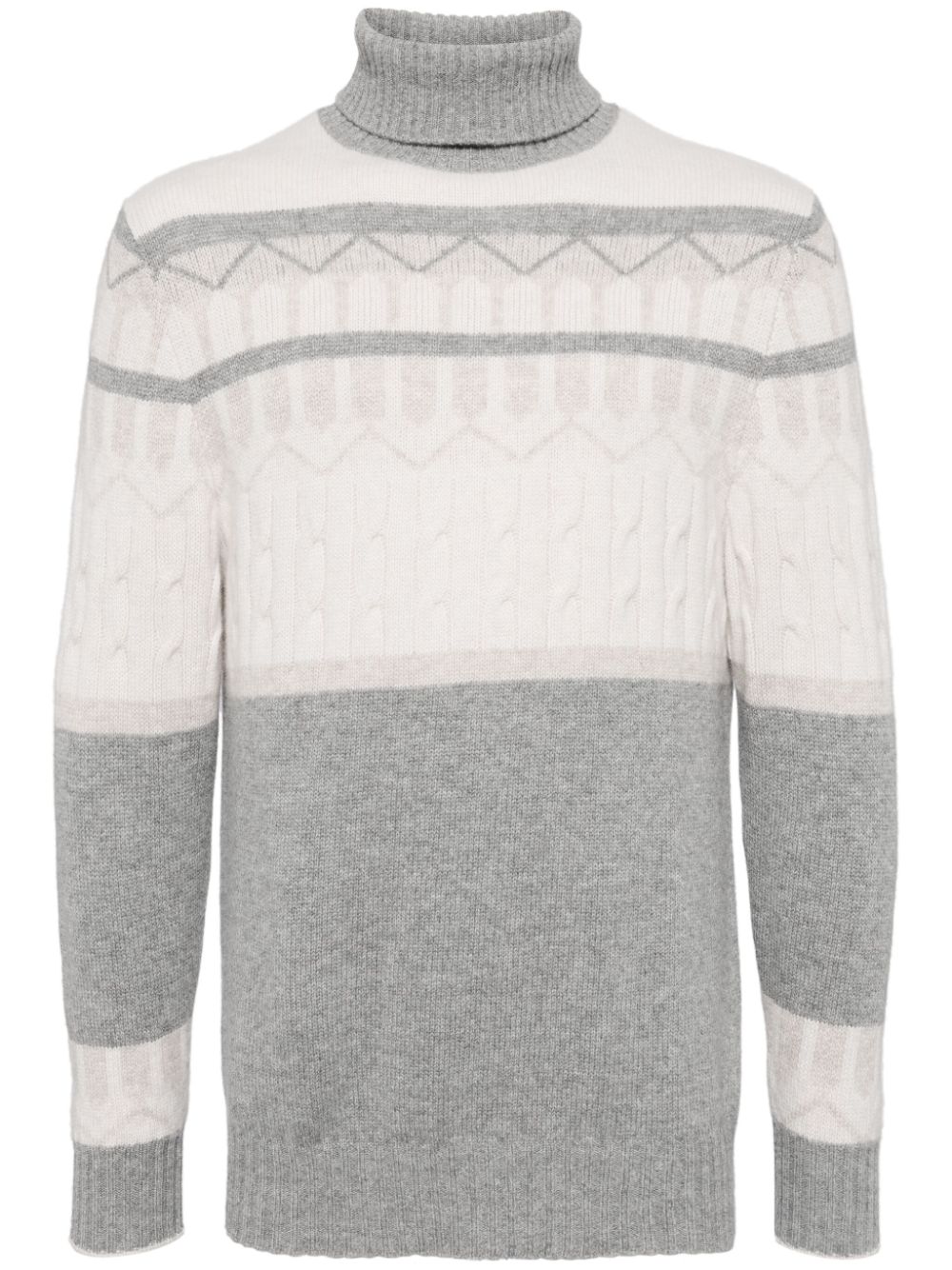 Jacquard cashmere jumper - Grey