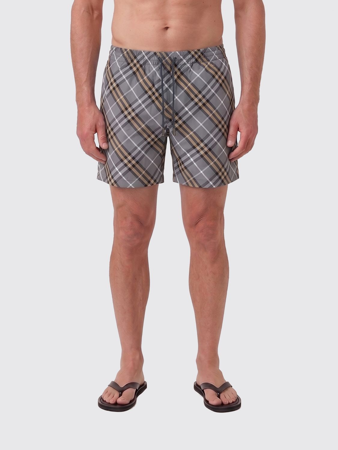 Burberry - check pattern beach shorts side pocket