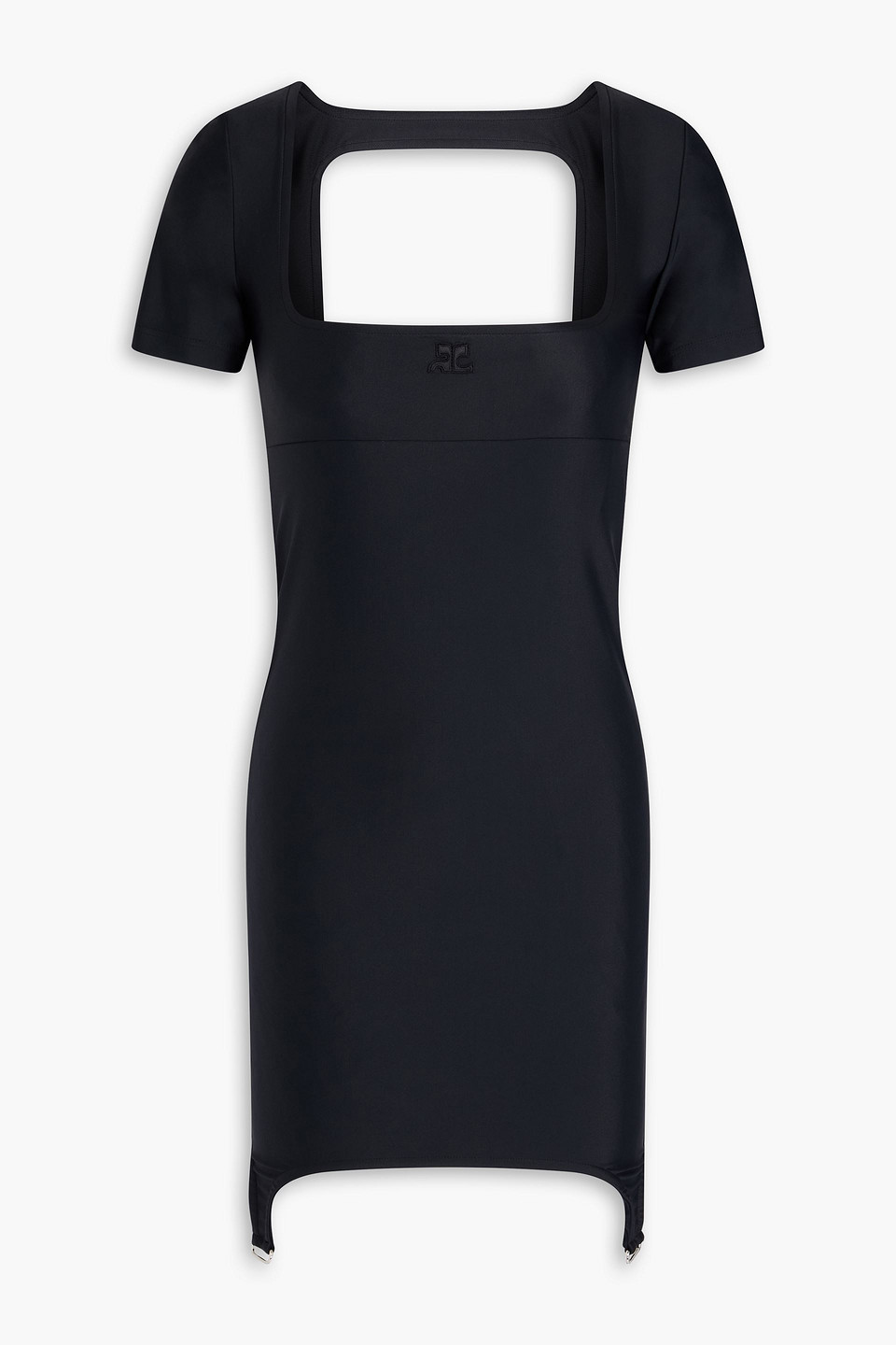Cutout stretch-jersey mini dress - Black - XL
