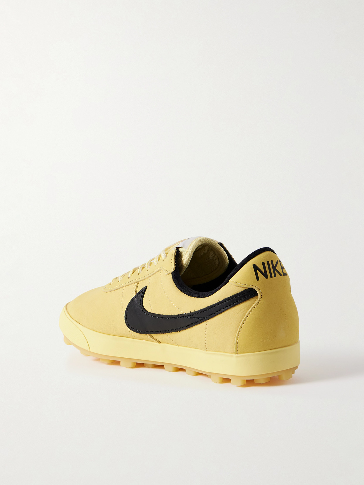 Astrograbber Leather-trimmed Nubuck Sneakers - Yellow