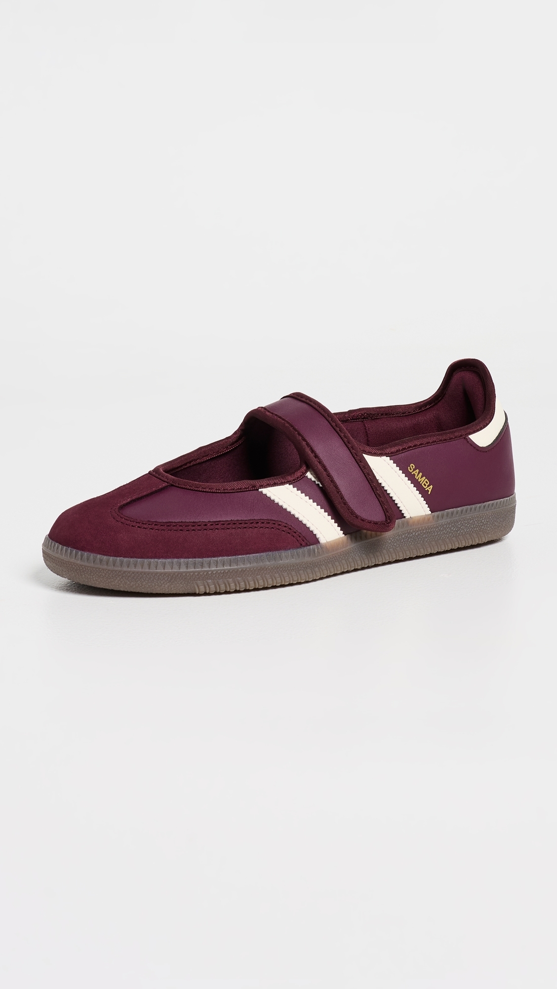 Samba Jane Shoes Maroon/Cream White/Gold Met