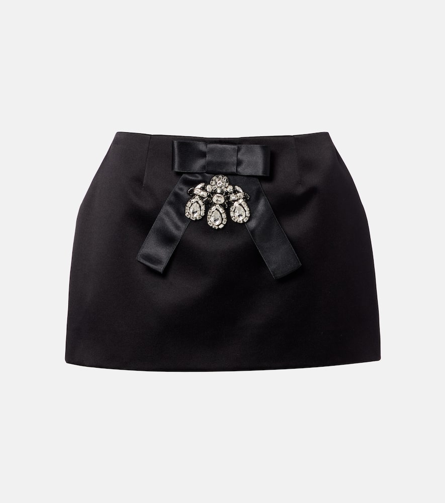 Silk-blend duchess satin miniskirt