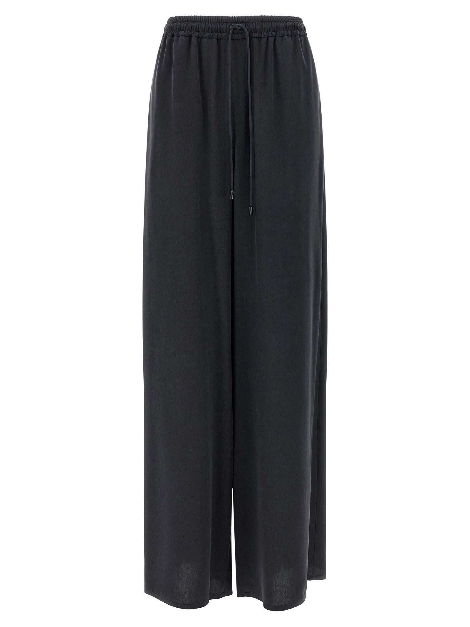 100% Silk Trousers — Black