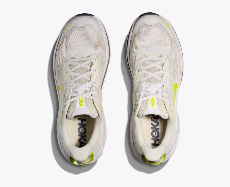 HOKA Men's Challenger 8 Shoes in White/Neon Hoka Citrus