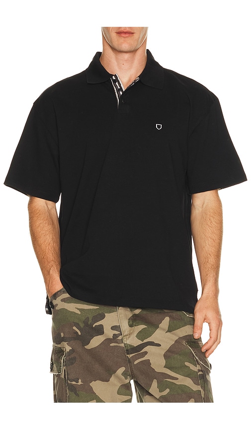 Brixton Anton Short Sleeve Polo in Black. S also in M, L, XL/1X