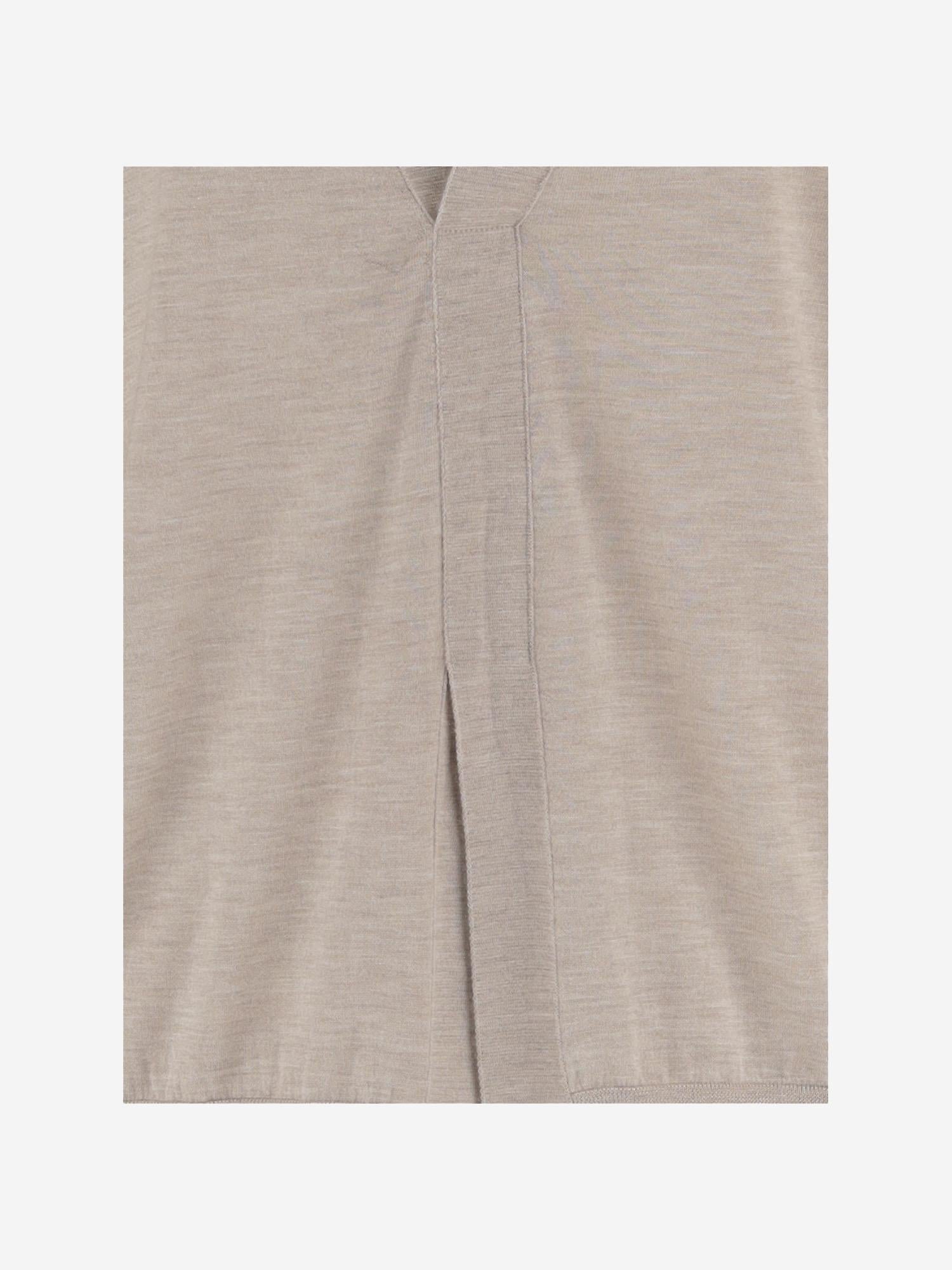 Cashmere-Silk Knit Sweater — Beige