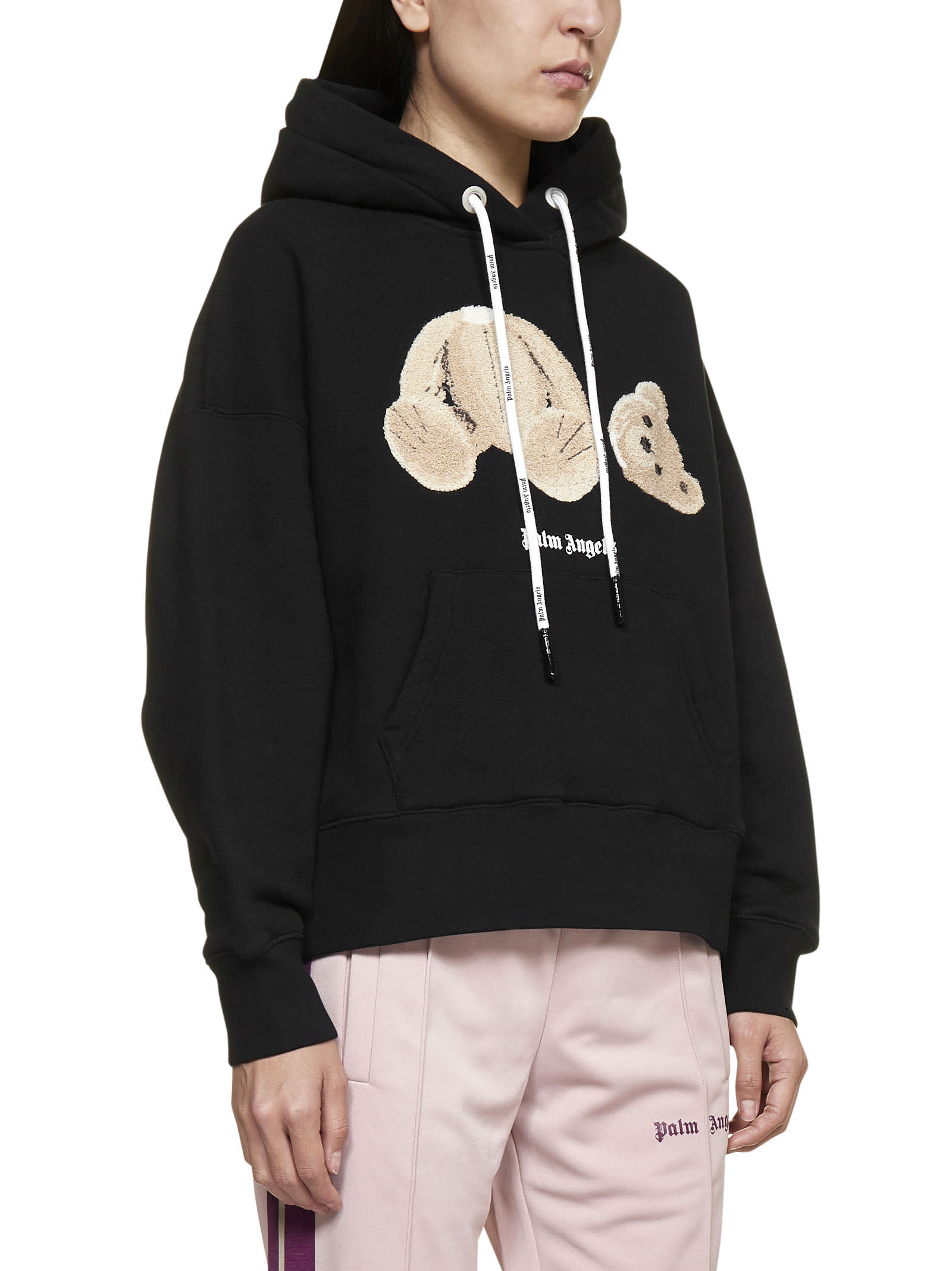 Bear logo print hoodie