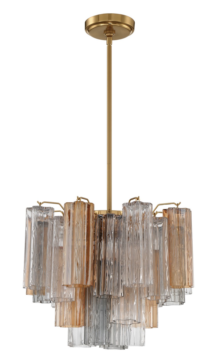 Aged Brass Four Light Chandelier from the Addis Collection