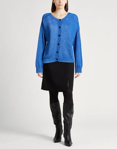 Collezione N_01 Woman Cardigan Blue Size S Linen