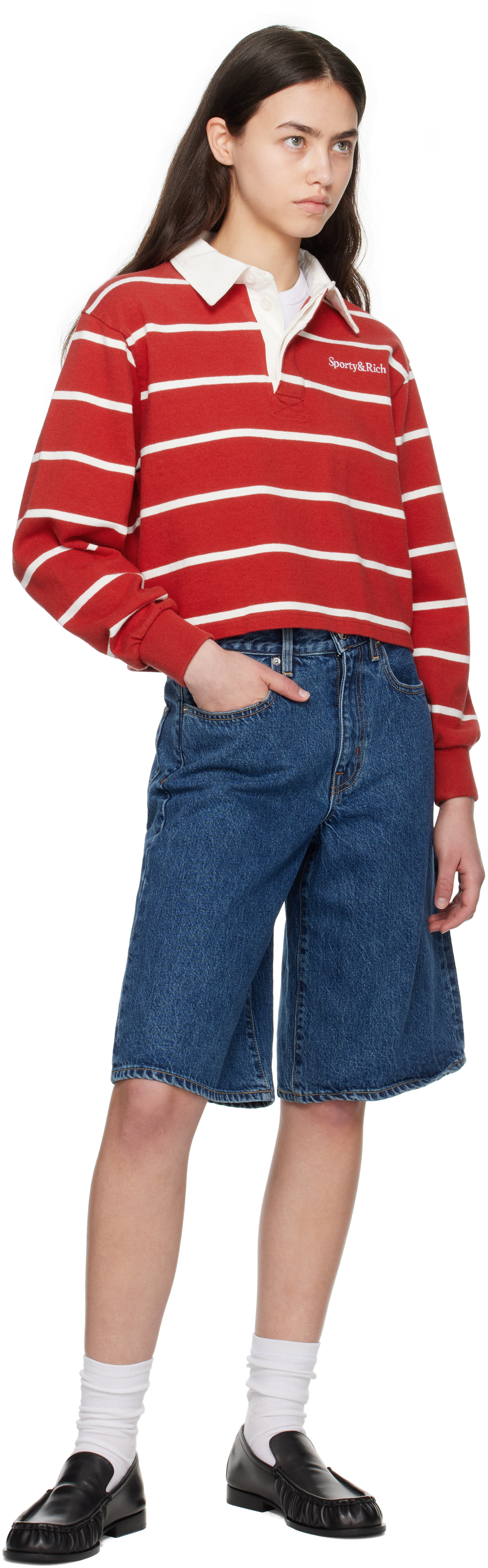 SLVRLAKE Blue Baggy Grace Denim Shorts
