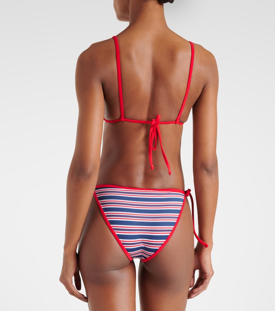 Ties striped bikini bottoms