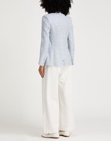 Woman Blazer Sky blue Size 2 Viscose, Wool, Linen