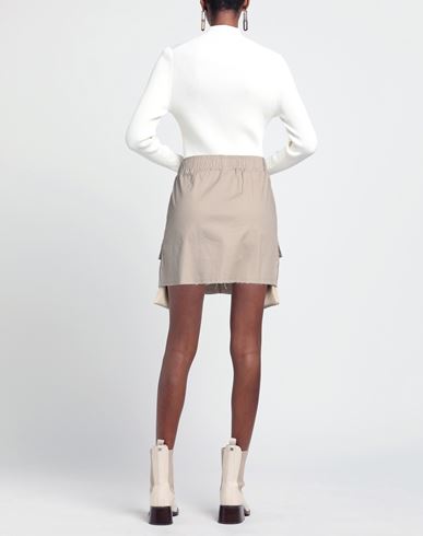 Disclaimer Woman Mini skirt Beige Size L Cotton, Elastane