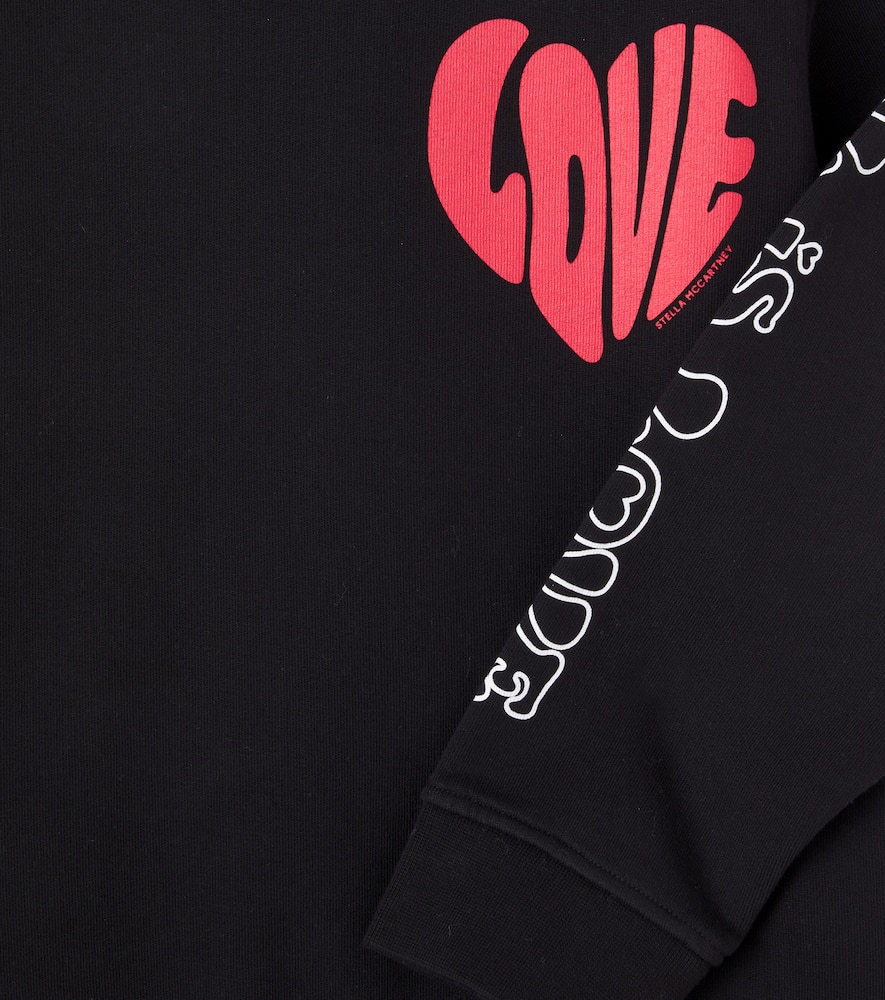 Printed cotton jersey hoodie