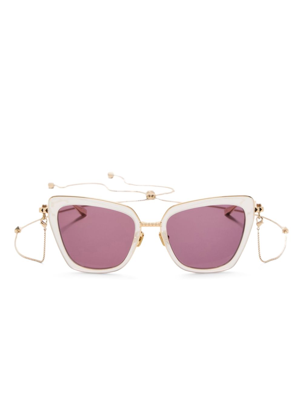 VALENTINO GARAVANI EYEWEAR VLS165 B chain sunglasses - White