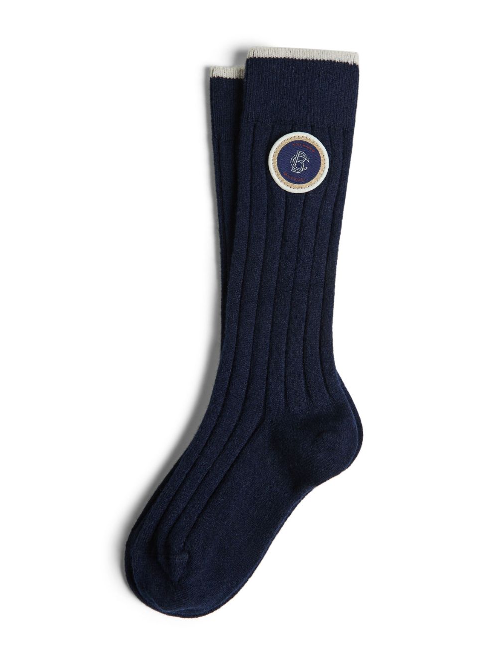 Cashmere rib-knit socks - Blue